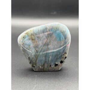 Natural Labradorite Freeform Gray Stone Blue Flash Crystal Reiki 3.5" 412g